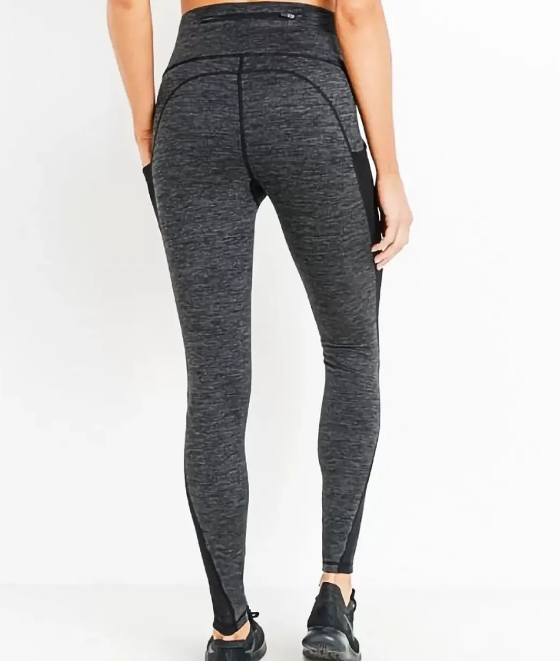 Real Women'S Plus High-Waist Splice Mesh Pocket Full Leggings/Discontinued
