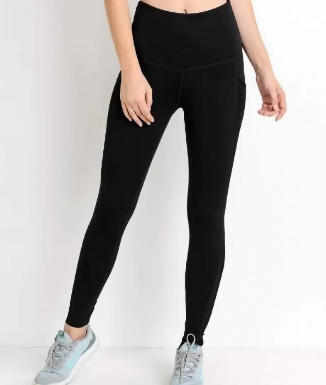 Real Women'S Plus High-Waist Splice Mesh Pocket Full Leggings/Discontinued