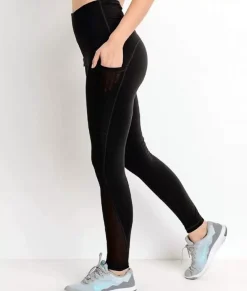 Real Women'S Plus High-Waist Splice Mesh Pocket Full Leggings/Discontinued