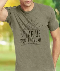 Ridiculously Soft Crew Neck Graphic T-Shirt | Speak Up Don'T Give Up Front Graphic