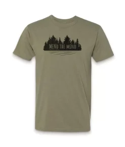 Ridiculously Soft Crew Neck Graphic T-Shirt | Mend The Mind-Treeline And Lake Graphic