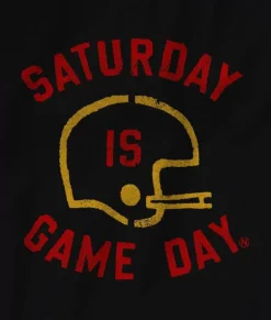 Ridiculously Soft Saturday Is Game Day Graphic Long Sleeve Crew Neck T-Shirt