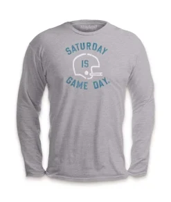 Ridiculously Soft Saturday Is Game Day Graphic Long Sleeve Crew Neck T-Shirt