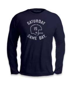 Ridiculously Soft Saturday Is Game Day Graphic Long Sleeve Crew Neck T-Shirt