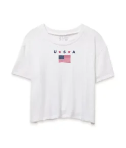Ridiculously Soft Women'S Cropped Flag Tee