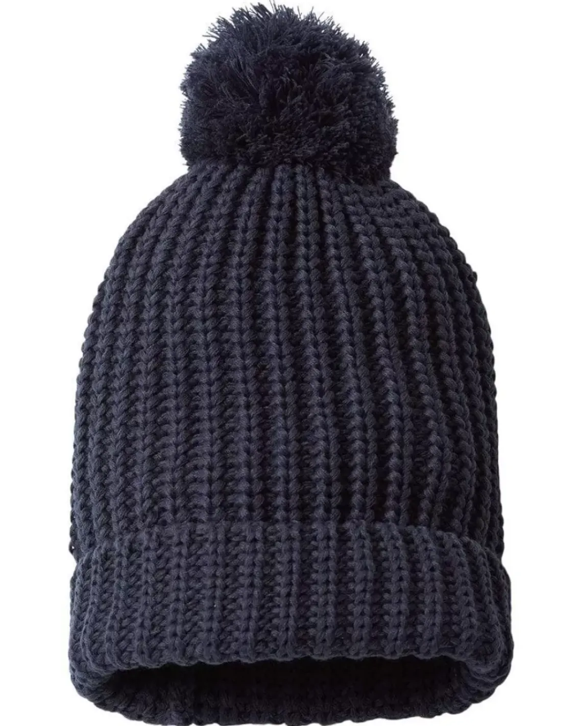Soft Chunky Knit Two-Tone Hat With Pom Pom And Solid Color Beanie With Pom Pom And Cuff