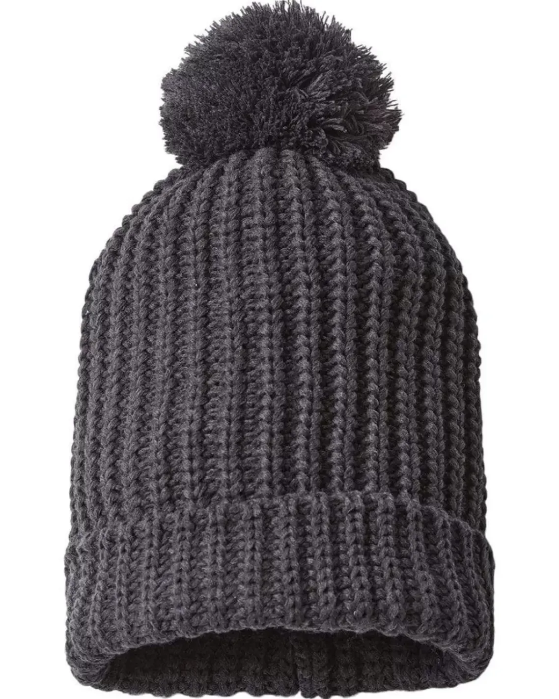 Soft Chunky Knit Two-Tone Hat With Pom Pom And Solid Color Beanie With Pom Pom And Cuff
