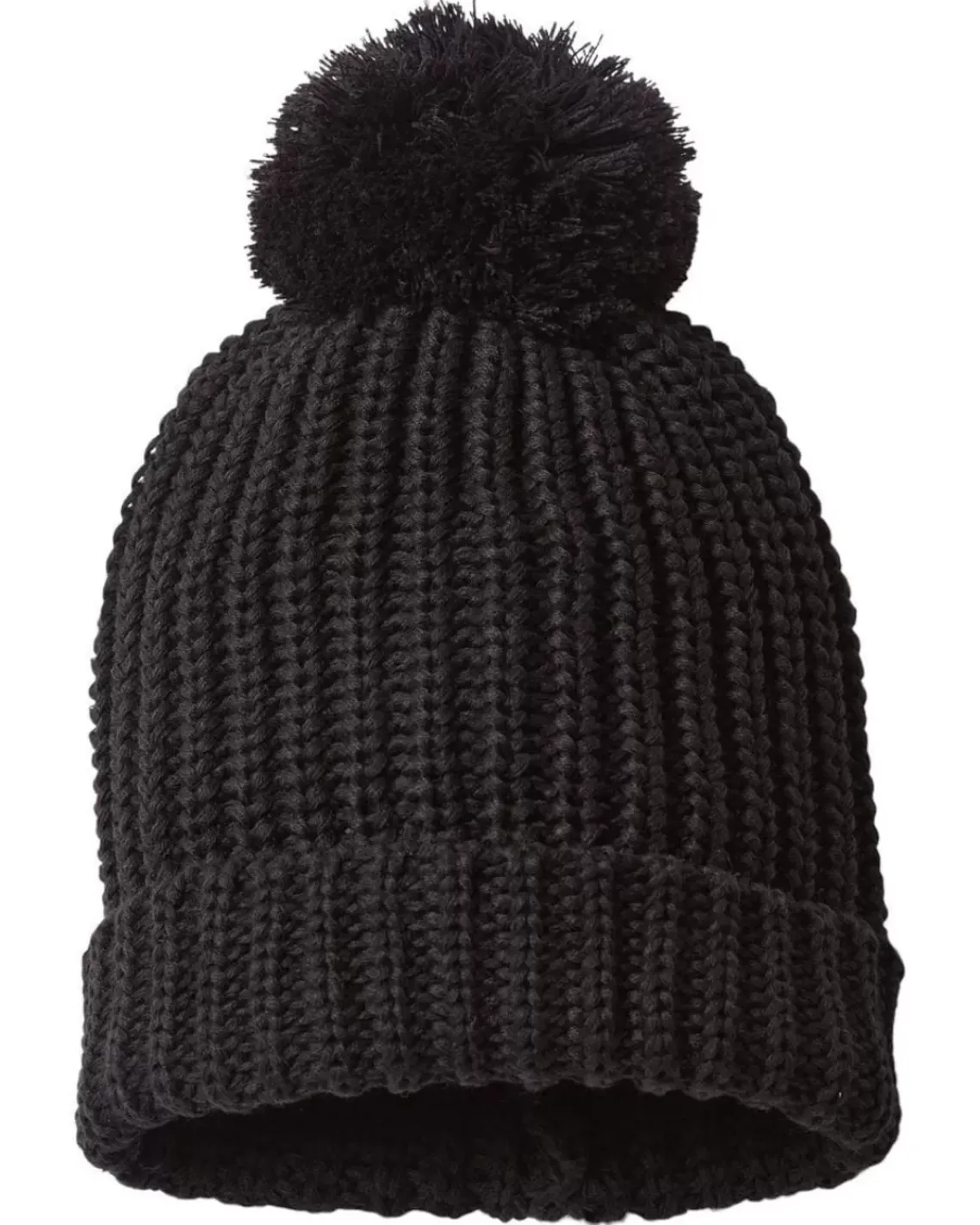 Soft Chunky Knit Two-Tone Hat With Pom Pom And Solid Color Beanie With Pom Pom And Cuff