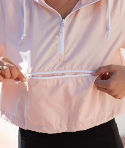 Women'S Lightweight Pullover Cropped Windbreaker