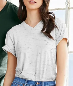 Women'S Marbled Jersey V-Neck T-Shirt