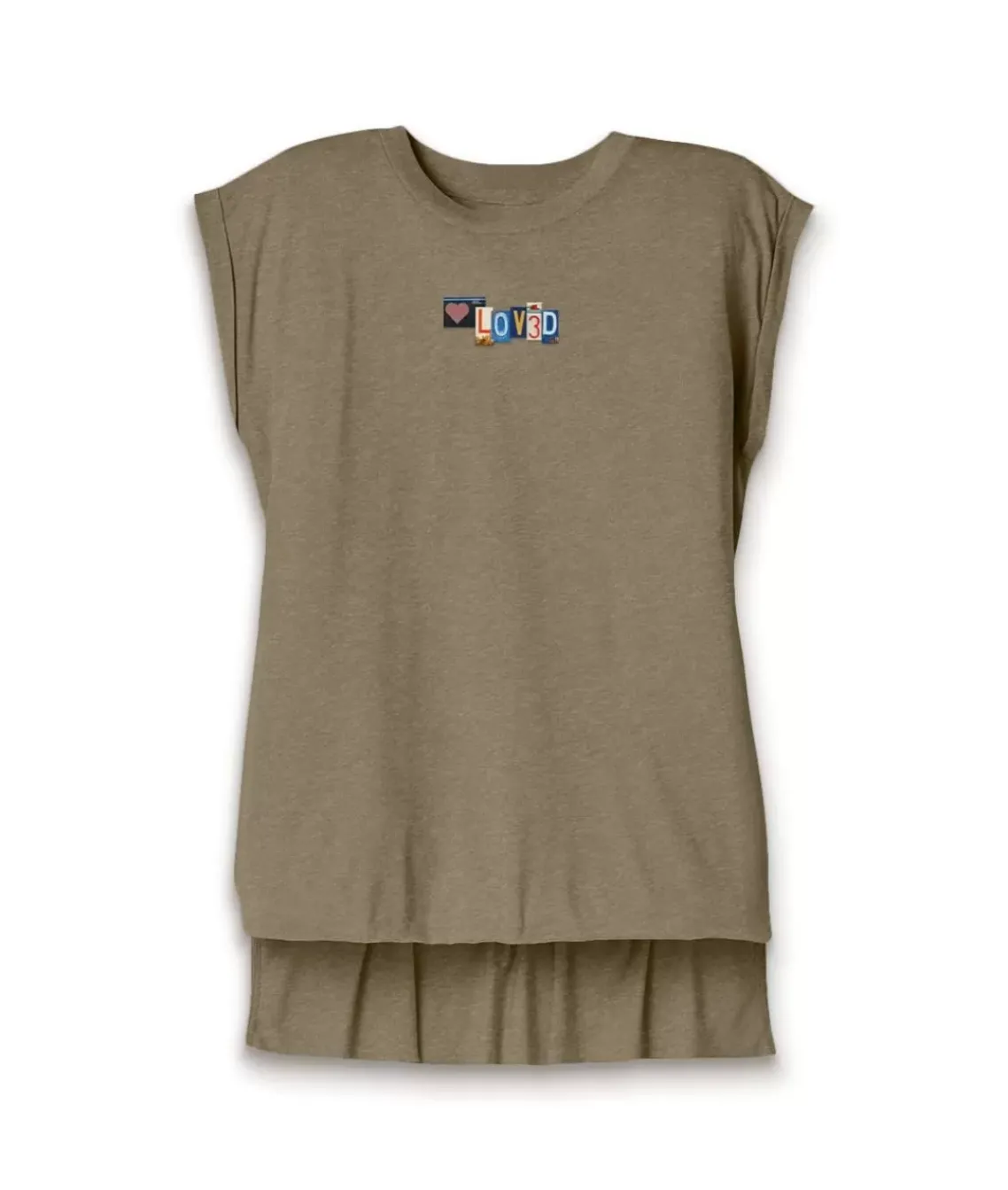 Women'S Ridiculously Soft Flowy Rolled Cuff Muscle Graphic Tee | Loved