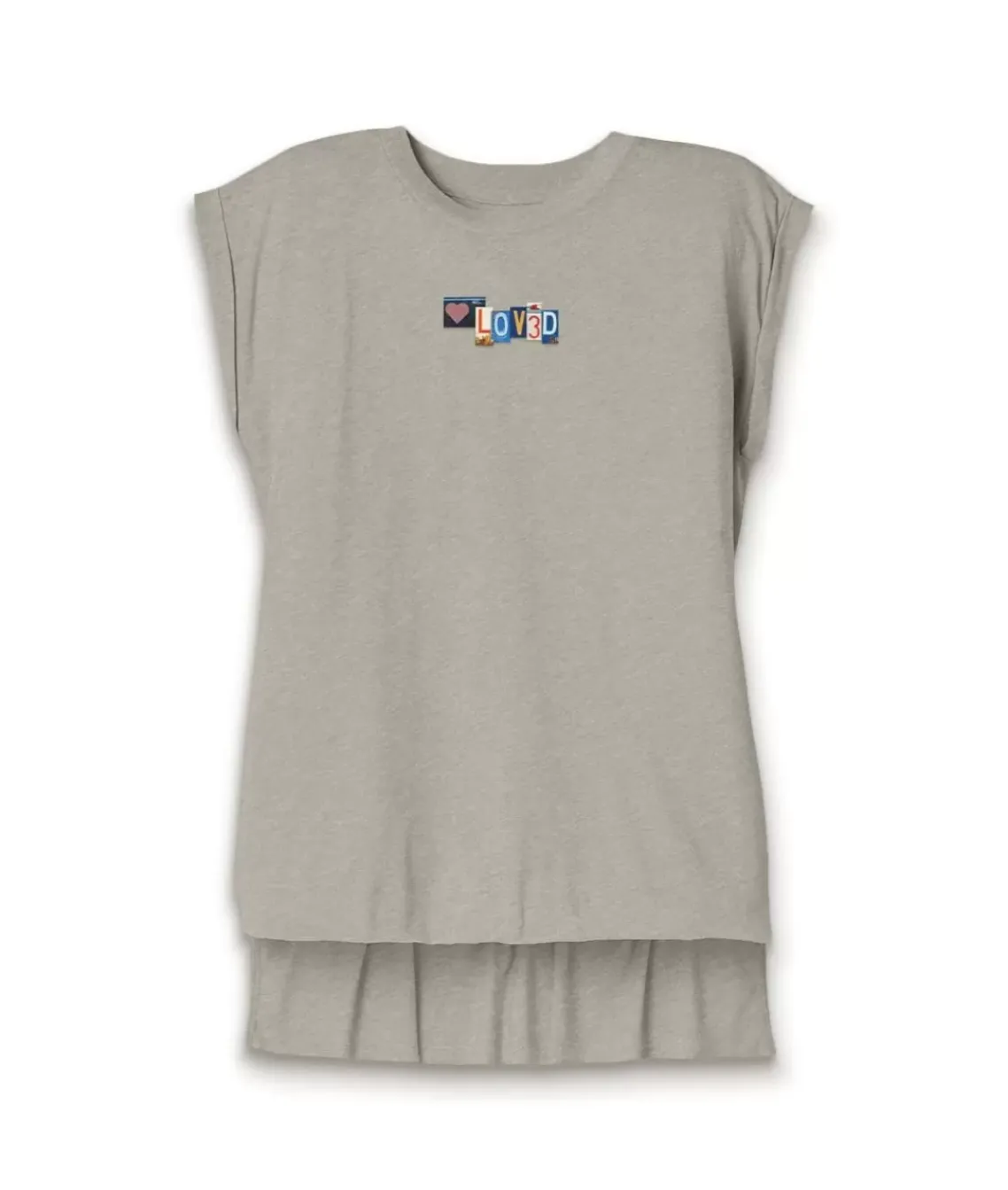 Women'S Ridiculously Soft Flowy Rolled Cuff Muscle Graphic Tee | Loved