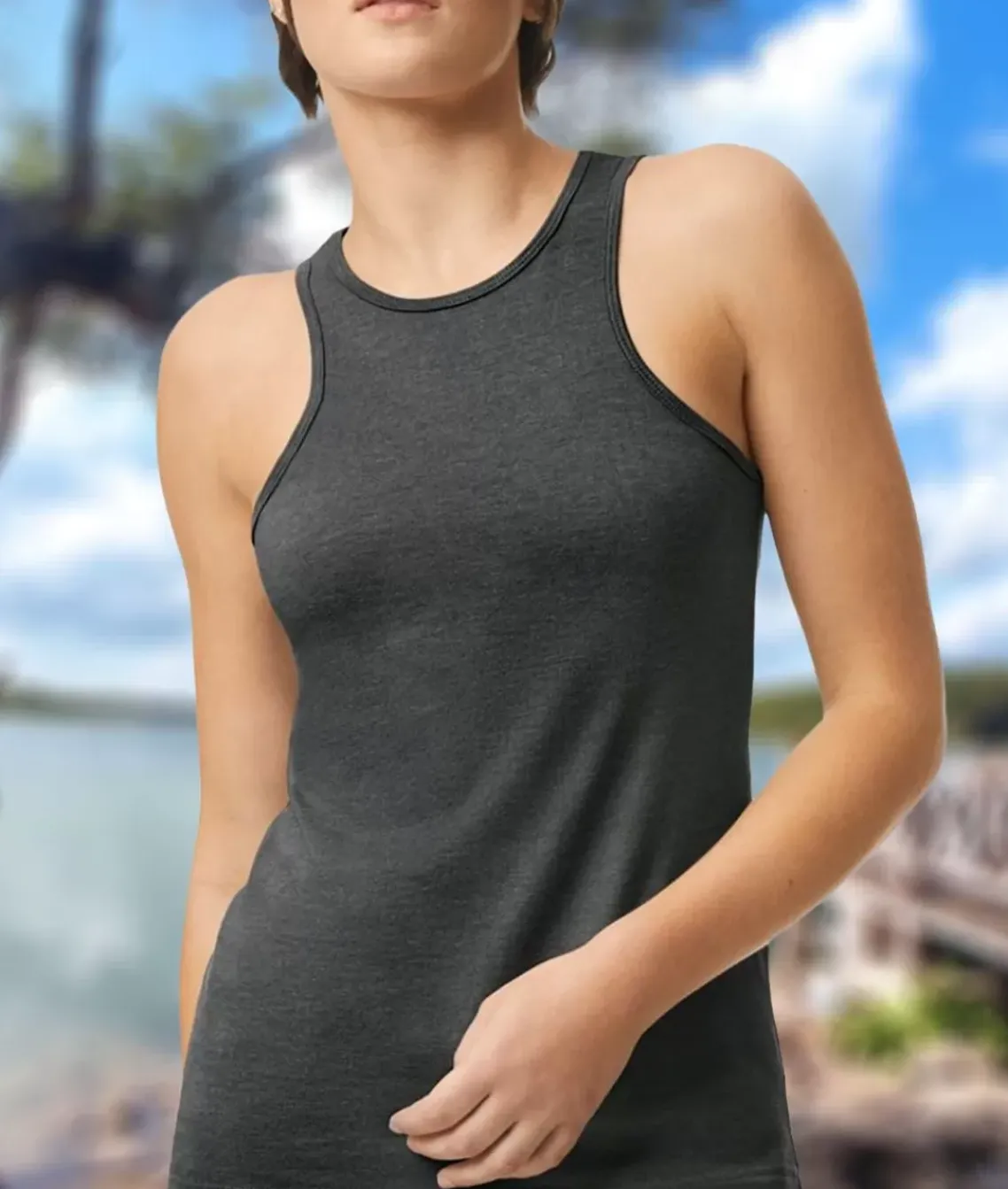Women'S Ridiculously Soft Recycled Racerneck Tank