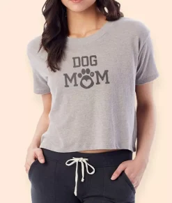 Women'S Ridiculously Soft Vintage Crop Graphic Tee | Dog Mom
