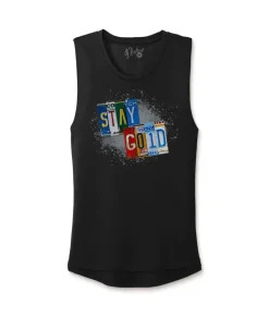 Women'S Ridiculously Soft Festival Graphic Muscle Tank | Stay Gold