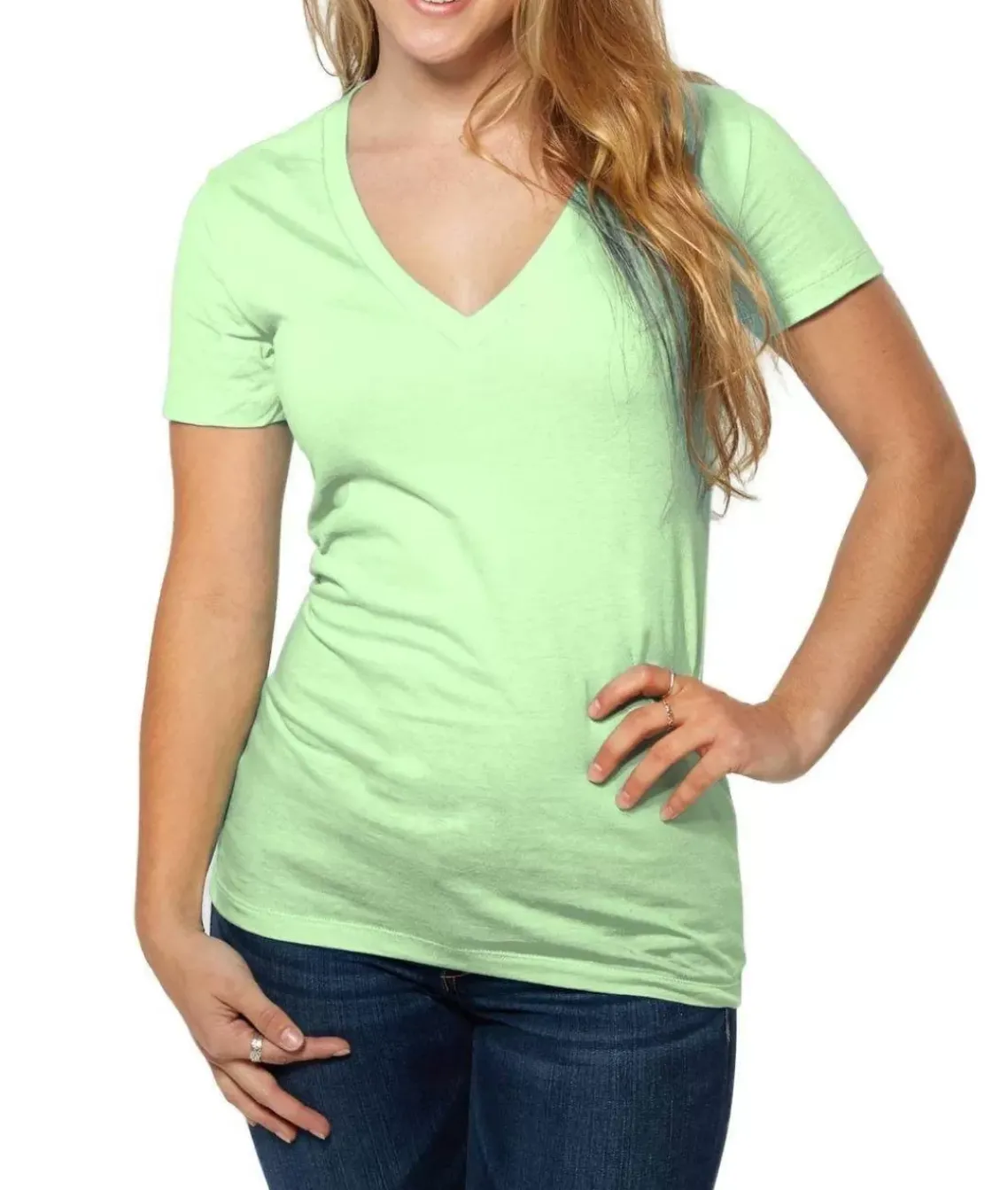 Women'S Ridiculously Soft Deep V-Neck T-Shirt