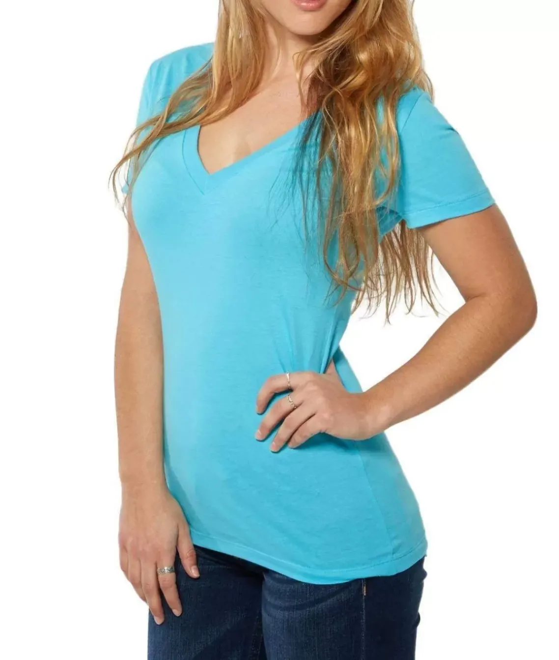Women'S Ridiculously Soft Deep V-Neck T-Shirt