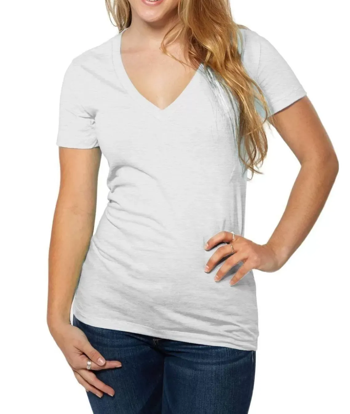 Women'S Ridiculously Soft Deep V-Neck T-Shirt