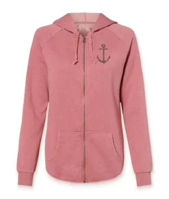 Women'S Ridiculously Soft Graphic California Wave Wash Full Zip Hoodie | Sc Anchor