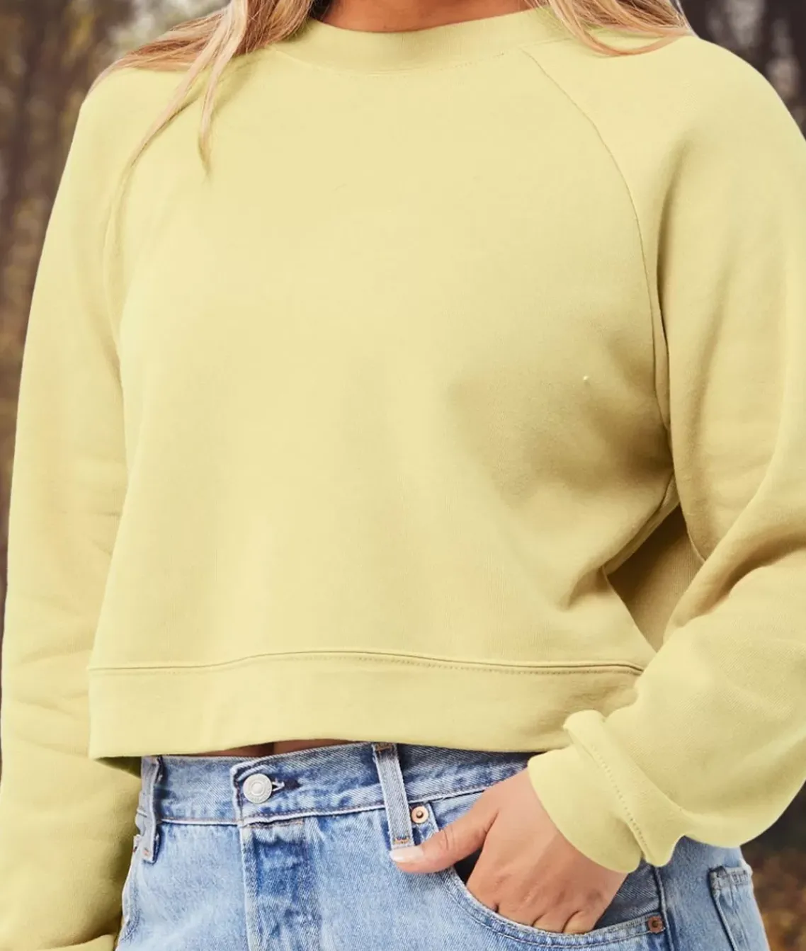 Women'S Ridiculously Soft Raglan Abbreviated Crop Pullover