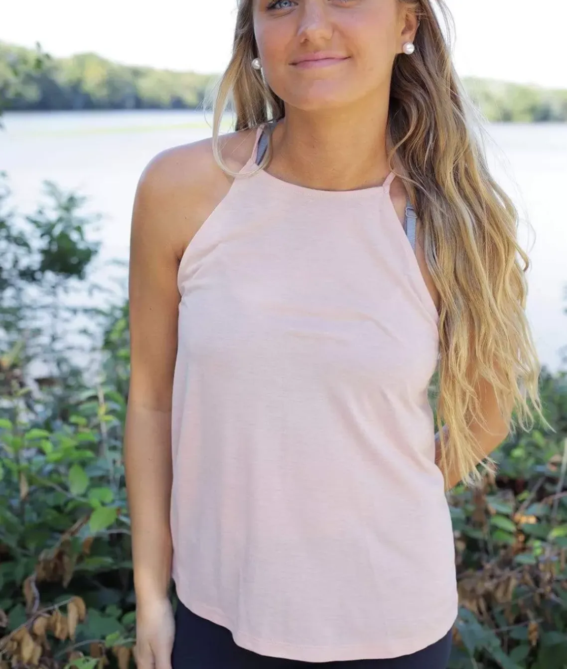 Women'S Ridiculously Soft Lightweight Flowy High Neck Tank Top