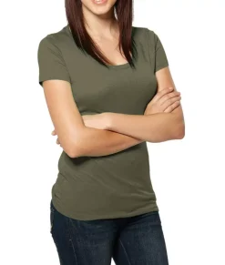 Women'S Ridiculously Soft Lightweight Deep Scoop-Neck T-Shirt