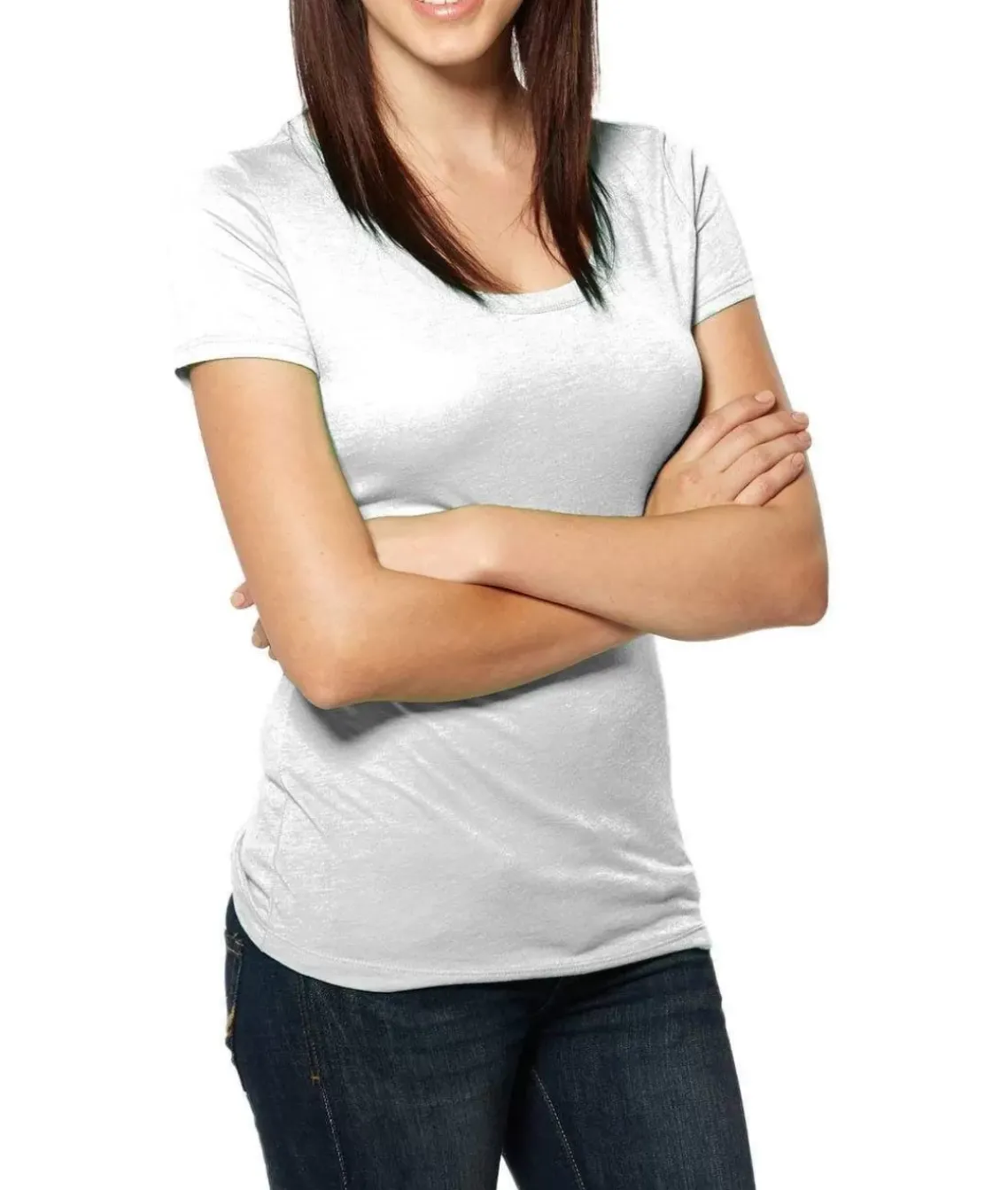 Women'S Ridiculously Soft Lightweight Deep Scoop-Neck T-Shirt