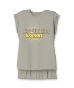 Women'S Ridiculously Soft Flowy Rolled Cuffs Graphic Muscle Tee | Incredible Woman