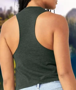 Women'S Ridiculously Soft Cropped Racerback Muscle Tank