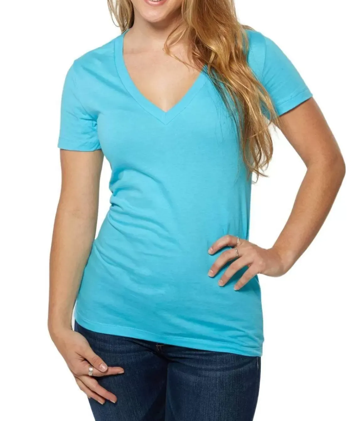 Women'S Ridiculously Soft Deep V-Neck T-Shirt