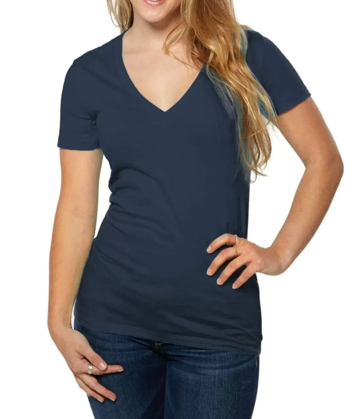 Women'S Ridiculously Soft Deep V-Neck T-Shirt