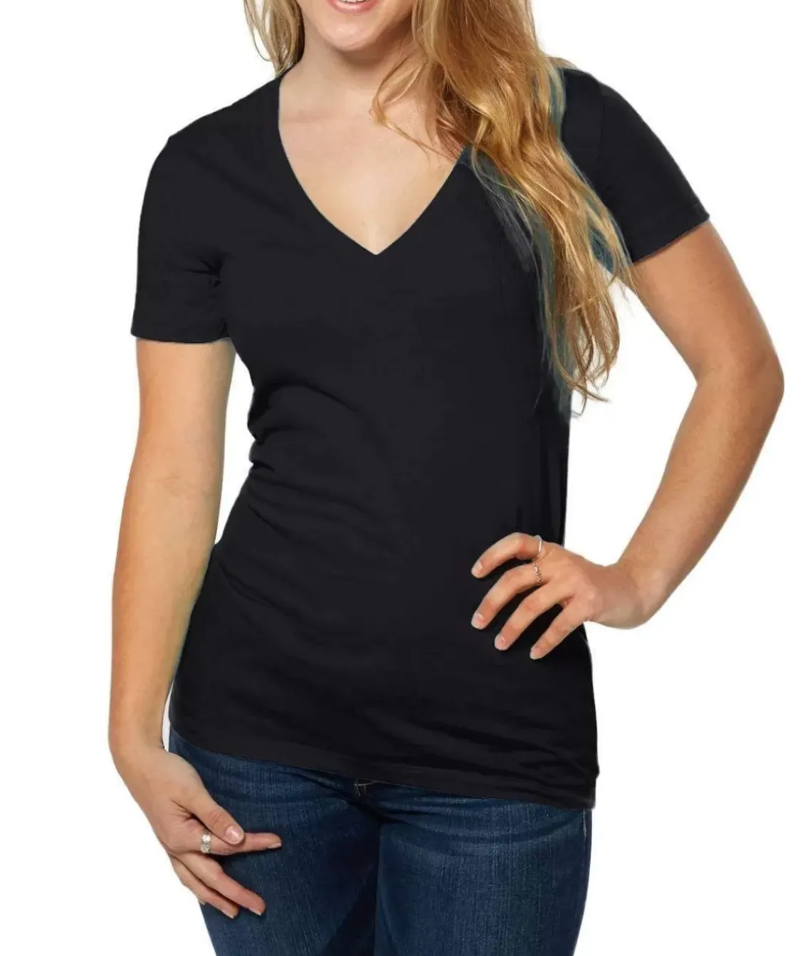 Women'S Ridiculously Soft Deep V-Neck T-Shirt