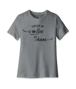 Women'S Ridiculously Soft Midweight Graphic Tee | Fueled By Coffee And Chaos