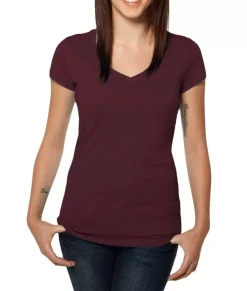 Women'S Ridiculously Soft 100% Cotton Fitted V-Neck T-Shirt