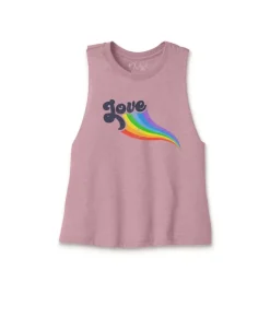 Women'S Ridiculously Soft Cropped Graphic Racerback Tank | Love