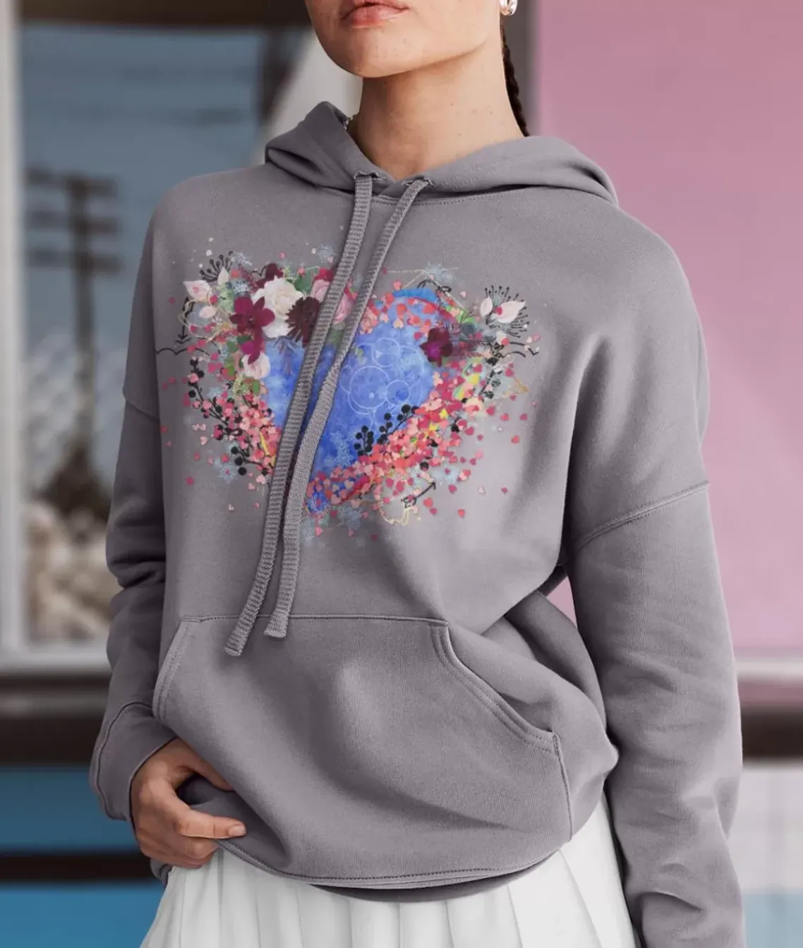 Women'S Ridiculously Soft Oversized Graphic Fleece Hoodie | Heart Art