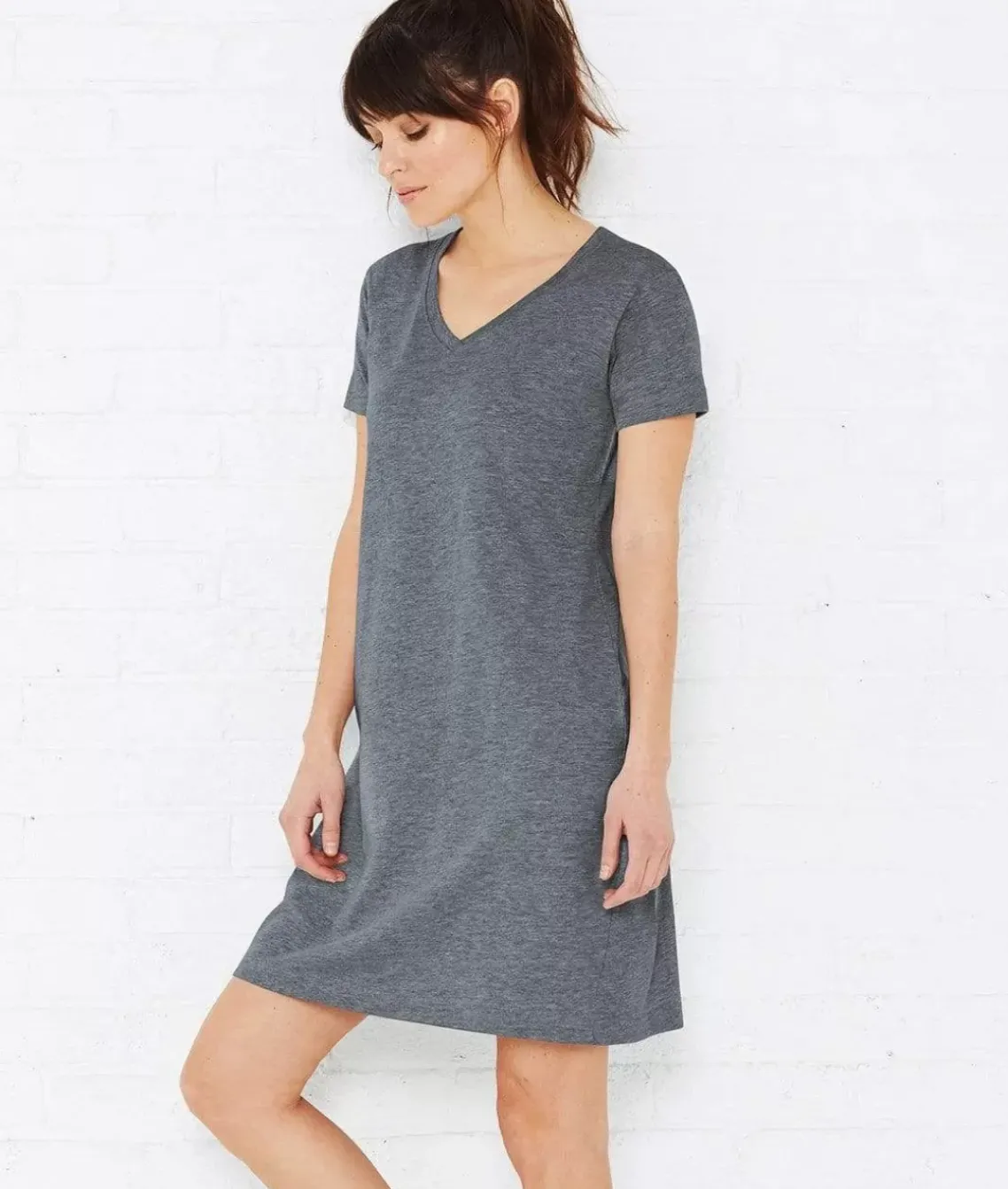 Women'S Ridiculously Soft V-Neck T-Shirt Dress