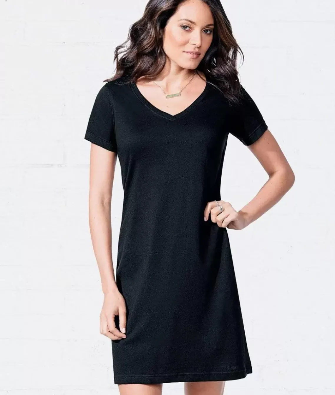 Women'S Ridiculously Soft V-Neck T-Shirt Dress