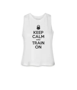 Women'S Ridiculously Soft Cropped Racerback Graphic Tank | Keep Calm