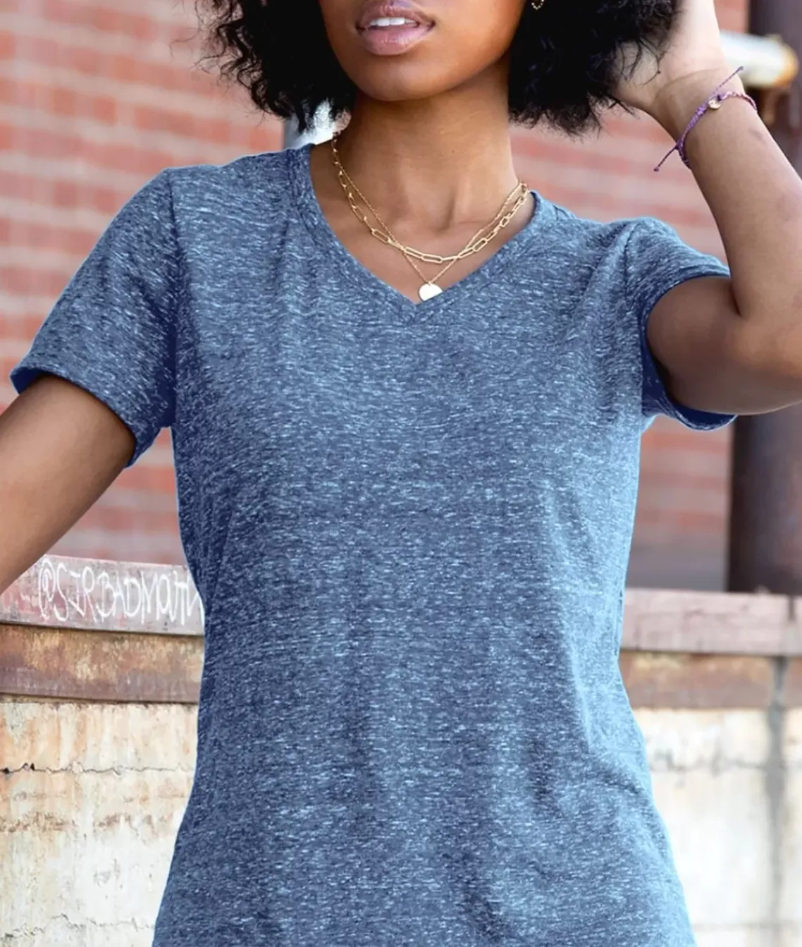 Women'S Ridiculously Soft Snow Heather V-Neck T-Shirt