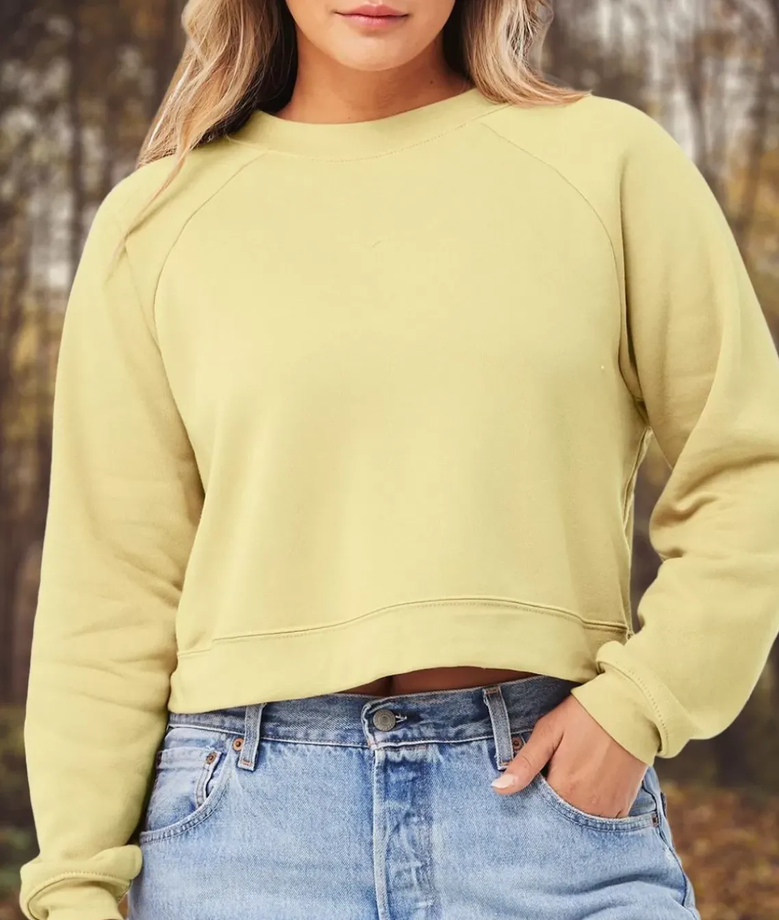 Women'S Ridiculously Soft Raglan Abbreviated Crop Pullover