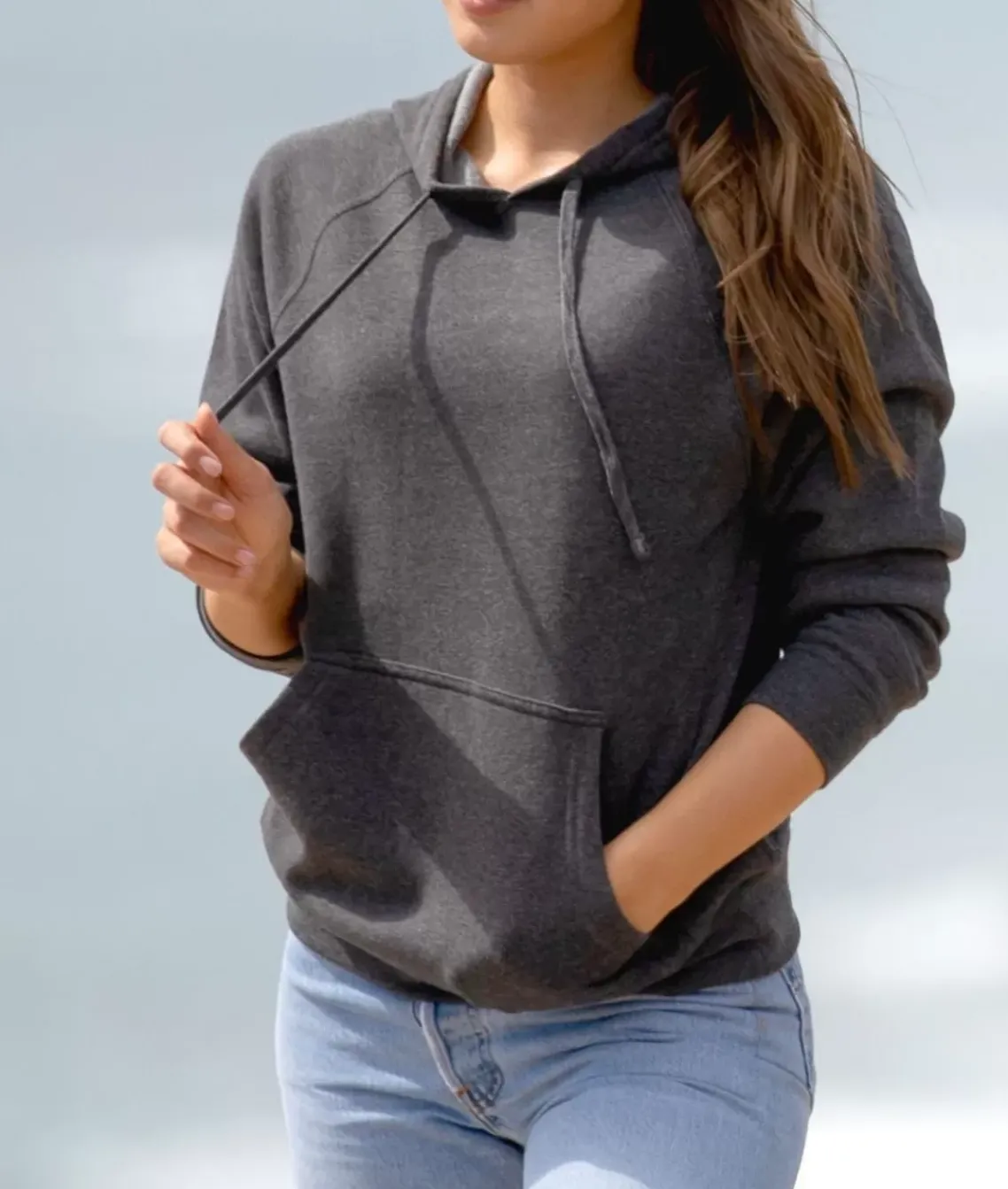 Women'S Ridiculously Soft Boyfriend Raglan Sleeve Hooded Pullover Sweatshirt