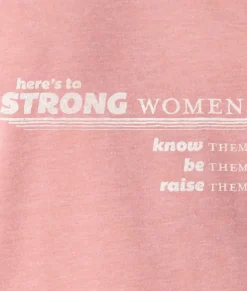 Women'S Soft Burnout French Terry Graphic Pullover | Here'S To Strong Women