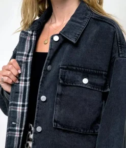 Women'S Vintage Washed Oversized Denim Jacket/Discontinued